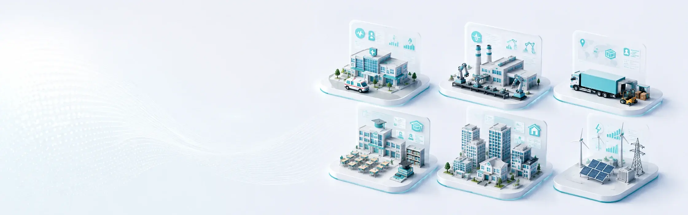 Wide Aveniq banner showing adaptable operational solutions across business industries