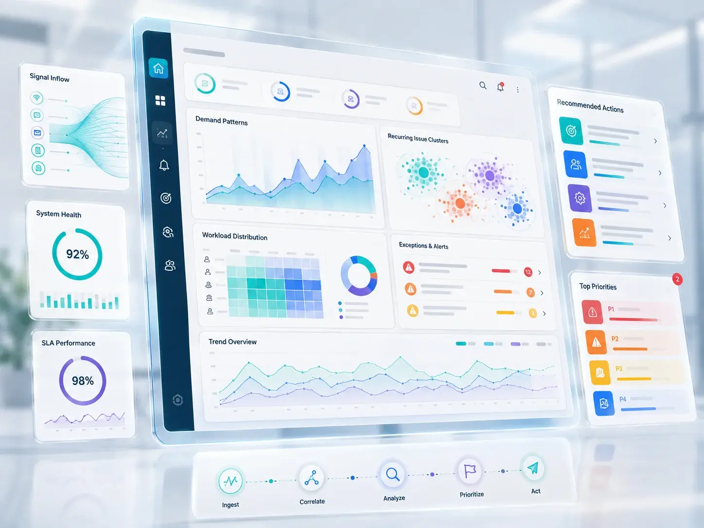 Operational intelligence dashboards showing activity patterns and business insights